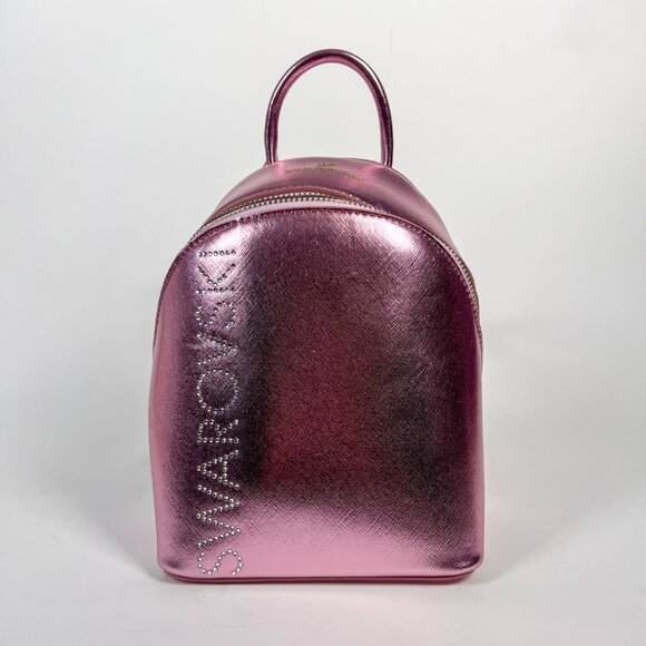 Swarovski Pink Metallic Mini Backpack – Crystal Logo Bag - Picture 1 of 4